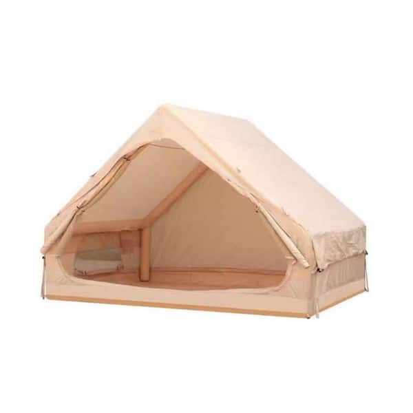 6.5 ft. x 10 ft. Glamping Inflatable Tent With Pump, Easy Setup 4 Season Waterproof Outdoor Tent with 12 Mesh Window