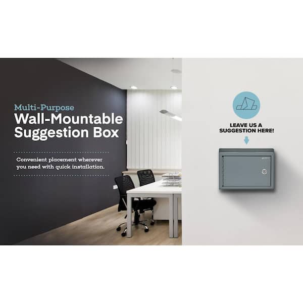 Wall Mountable Medium Size Steel Multi-Purpose Suggestion Drop Box Mailbox (2-Pack)