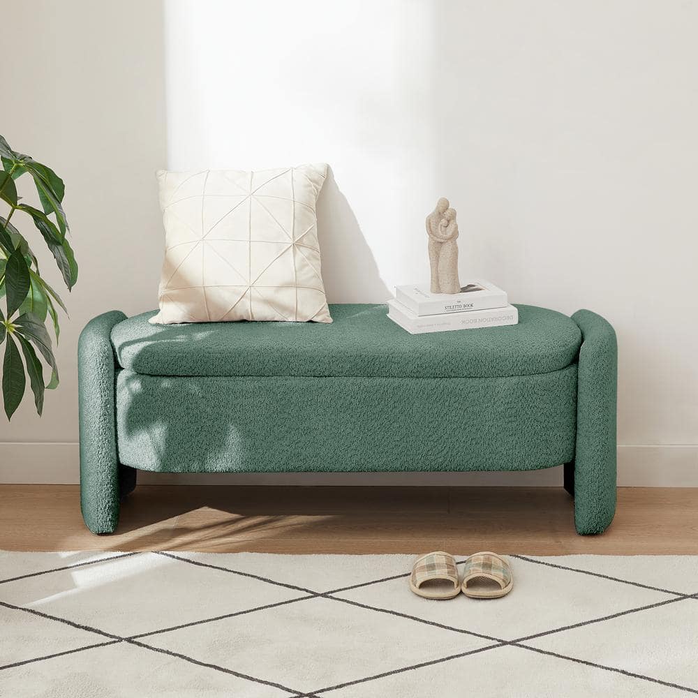 Dark green ottoman bench discount
