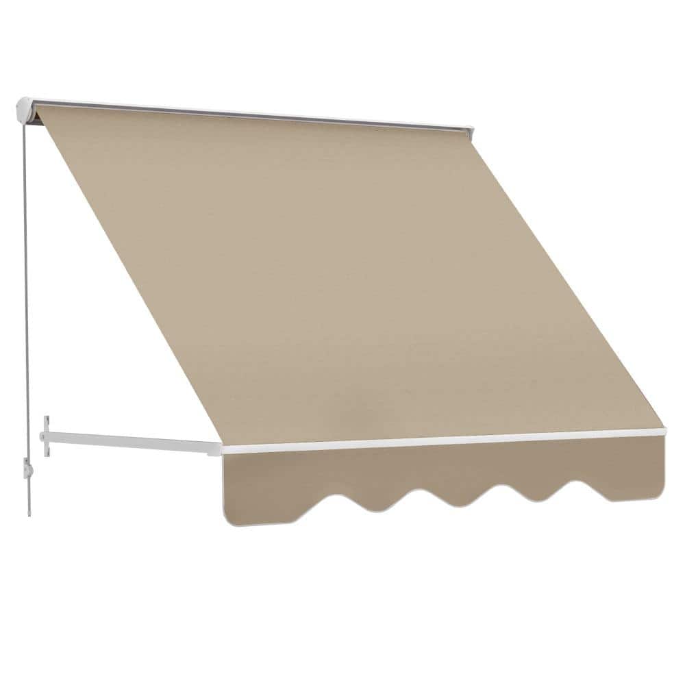 6' Drop Arm Manual Retractable Window Awning Sun Shade Shelter, Can Cover 2 Windows, Cream White price history on PriceWatchPro