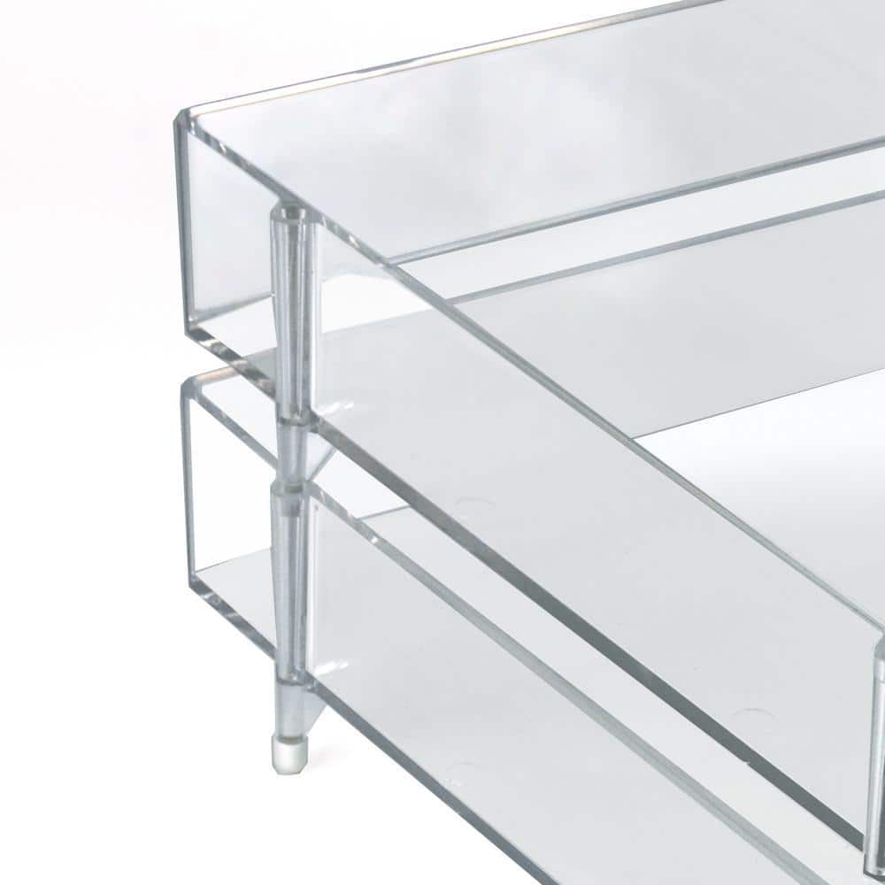 Clear Stackable Letter Tray Desk Organizer, 4-Pack