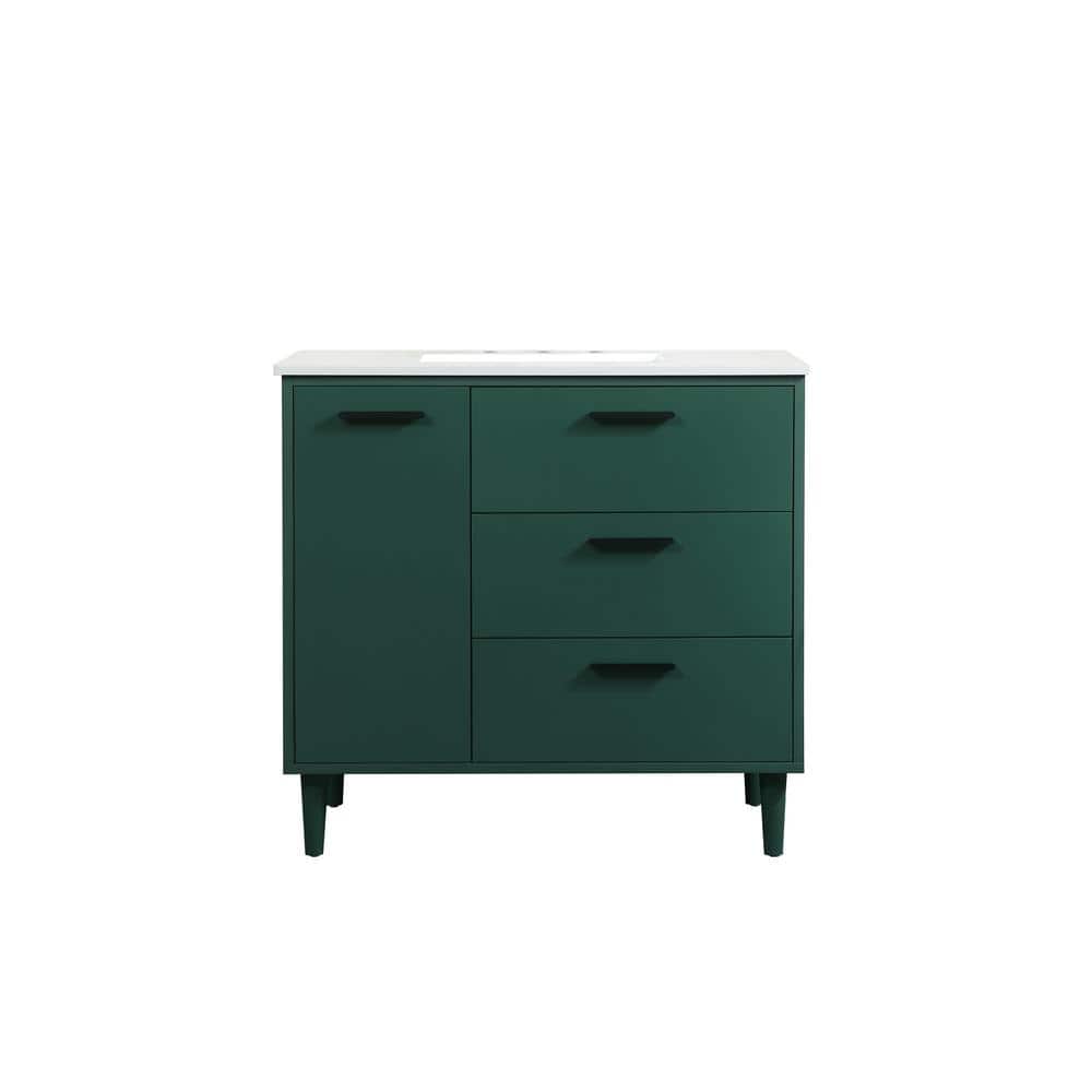 Simply Living 36 in. W x 22 in. D x 34 in. H Bath Vanity in Green with Ivor