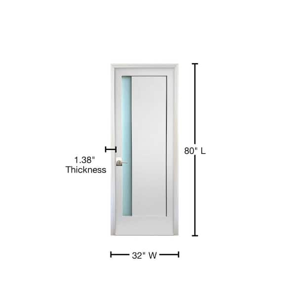 Stanley Doors 32 in. x 80 in. Art Deco Rectangular Mini Lite 2-Panel  Painted White Left-Hand Inswing Steel Prehung Front Door 1320A-A-32-L-Z -  The Home Depot