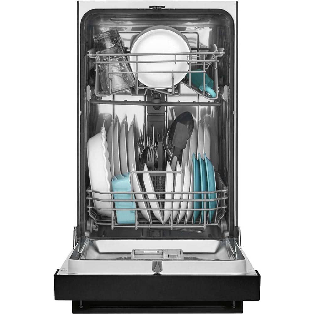 18-inch Black Built-in Dishwasher with Stainless Steel Tub