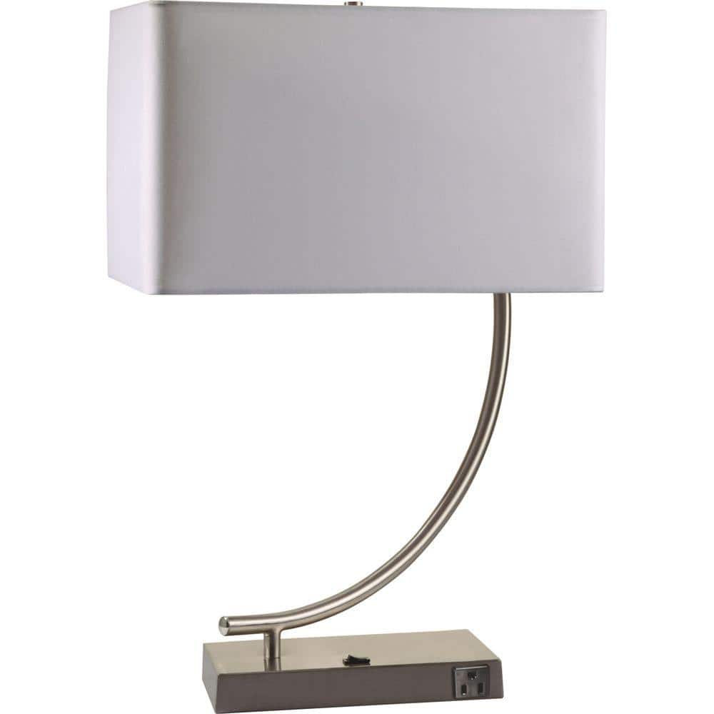 ORE International 22.5 in. Contemporary Table Lamp with Convenient Outlet  6223B - The Home Depot