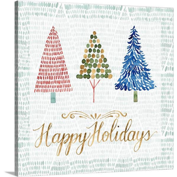 GreatBigCanvas 20 in. x 20 in. Christmas Tree Whimsy I by Grace Popp Canvas Wall Art