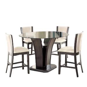 Manhattan III Dark Gray 5-Piece Round Counter Height Table Set