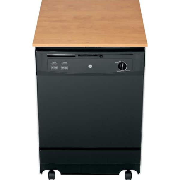 GE Convertible Portable Dishwasher in Black, 64 dBA