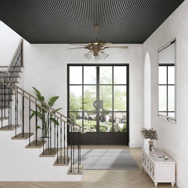 94 in. x 71 in. Black Acoustic Soundproof Slat Wall Panels 3D Decorative Wall Paneling 6-Piece