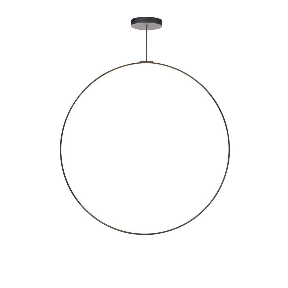 KUZCO Cirque 60-in 1 Light 70-Watt Black Integrated LED Pendant