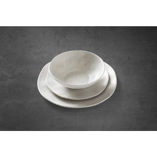 Oneida Terrazzo Melamine Cream 12-Piece White Melamine