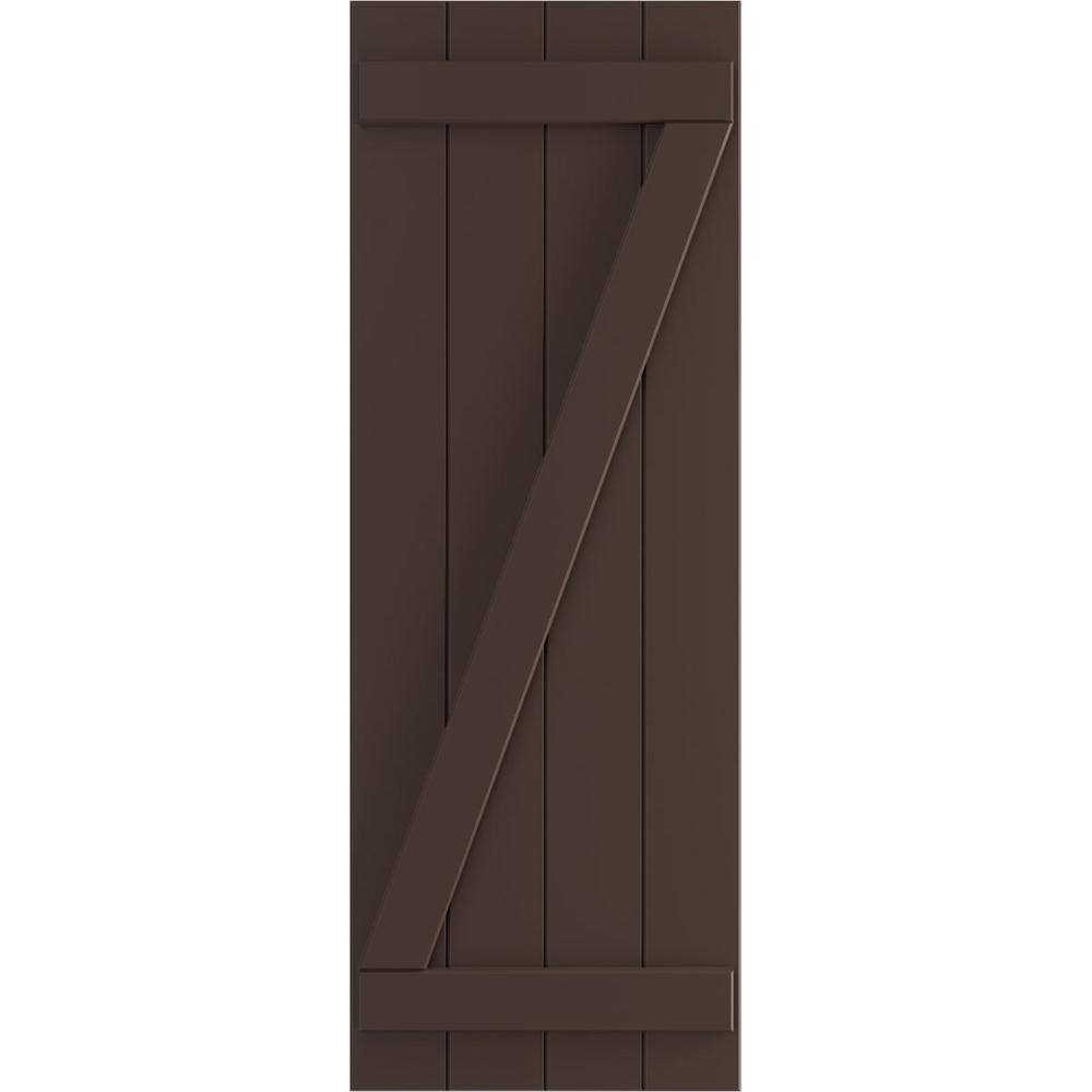 21-1/2 in. x 72 in. True Fit PVC 4-Board Joined Board and Batten Shutters with Z-Bar Pair in Raisin Brown price history on PriceWatchPro
