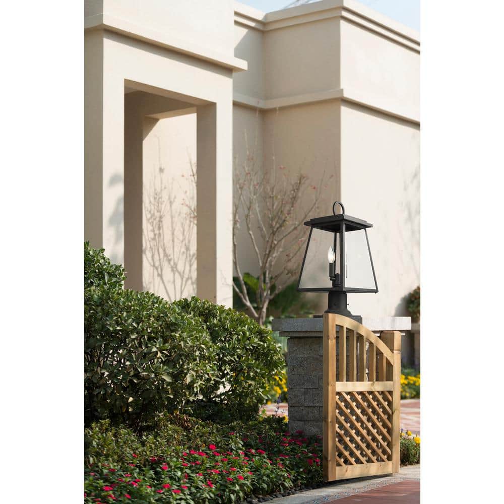 Broughton Black Aluminum and Glass Outdoor Pier Light