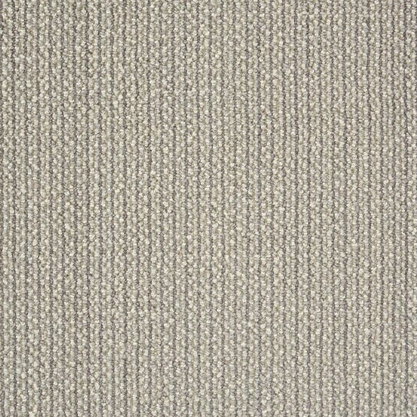 Natural Harmony Panorama Tweed Alloy Gray 12 ft. 36 oz. Wool Loop Installed Carpet