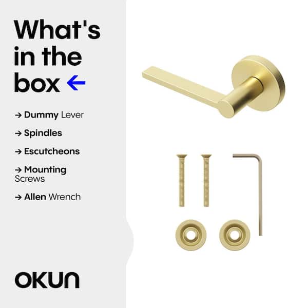 Okun Muse Metal Brushed Champagne Gold Dummy Door Handle with