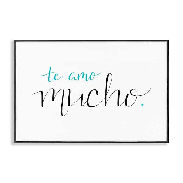 Stupell Industries I Love You Turquoise by SD Graphics Studio Black Framed Typography Giclee Art Print 16 in. x 24 in.