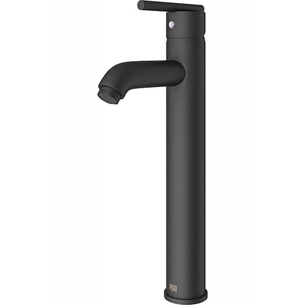 VIGO Seville Single Handle Single-Hole Bathroom Vessel Faucet in Matte Black