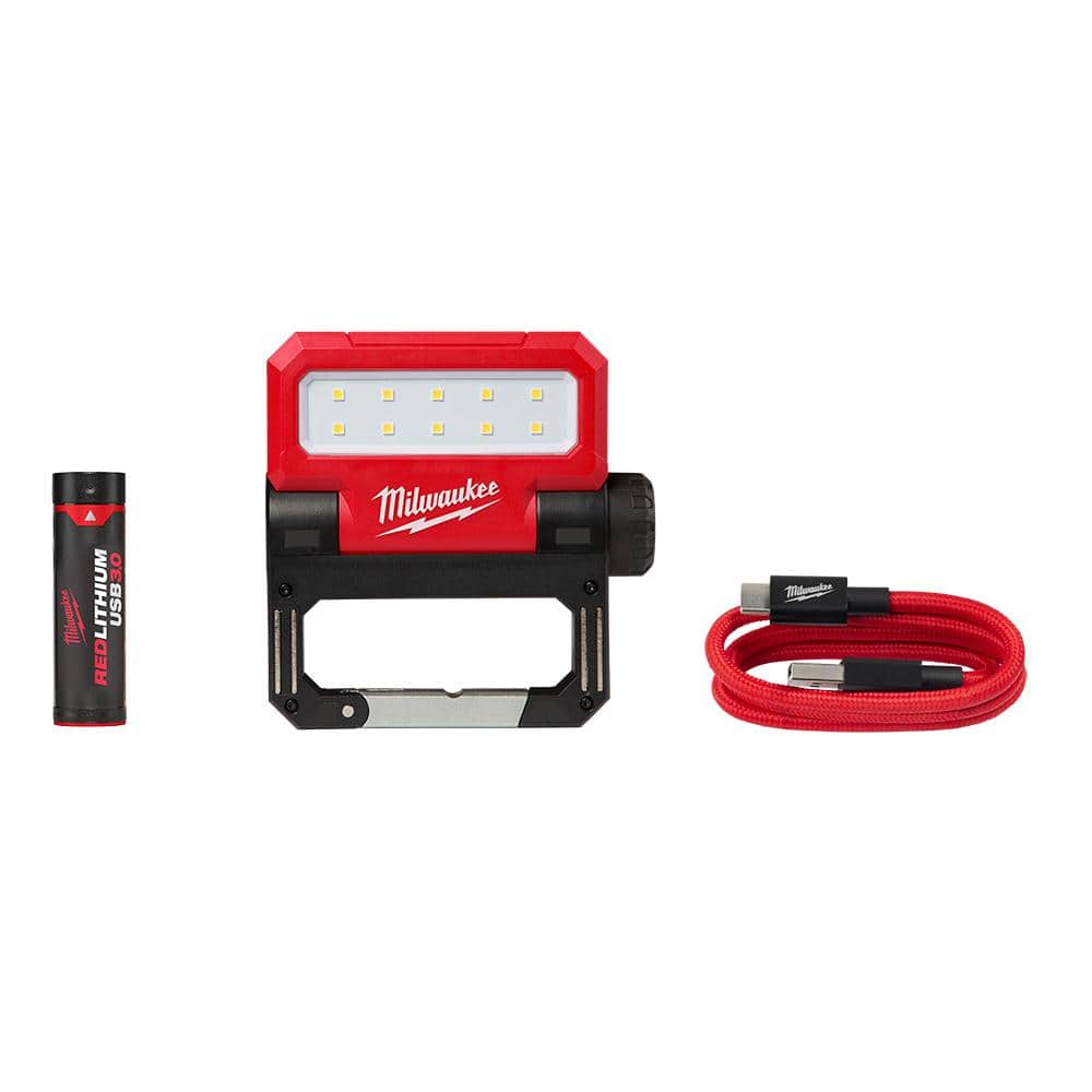 Milwaukee 550 Lumens LED REDLITHIUM USB Pivoting Flood Light 2114
