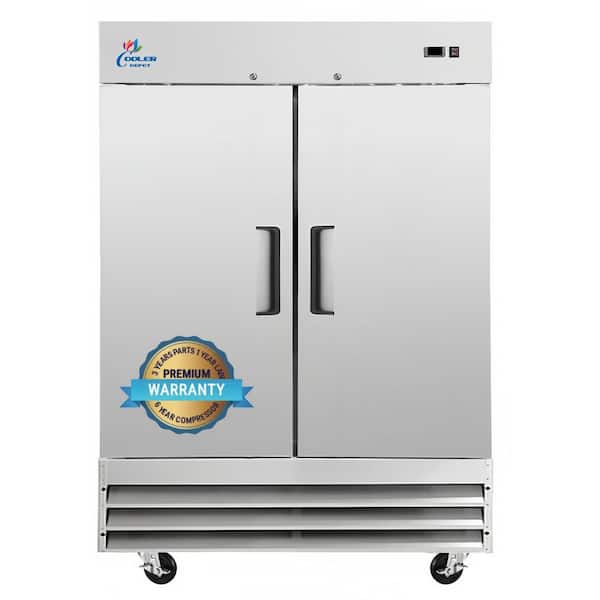 54 in. W 49 cu. ft. NSF Commercial 2-Door Reach in Upright Refrigerator in Stainless Steel