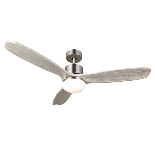 52" Ceiling Fan Remote Control Brushed Nickel with 2 ABS Blades LED Light Kit 