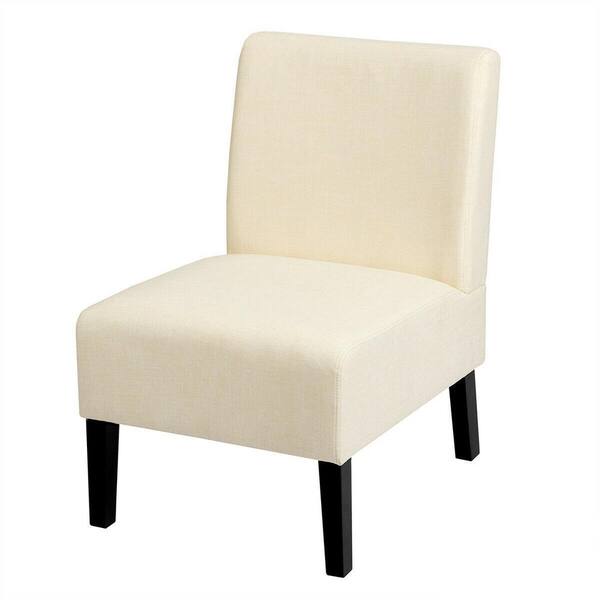 Boyel Living Beige Linen Solid Wood Fabric Accent Chair HYSN64435BE