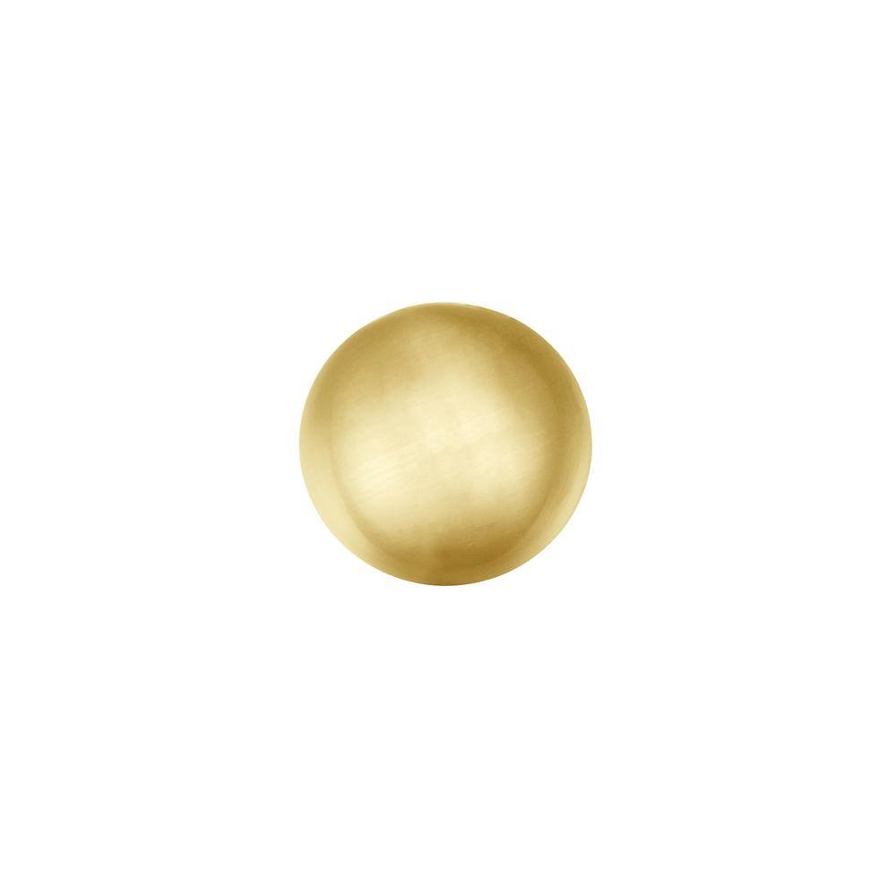 Brushed Brass Round Cabinet Knob with Mounting Hardware