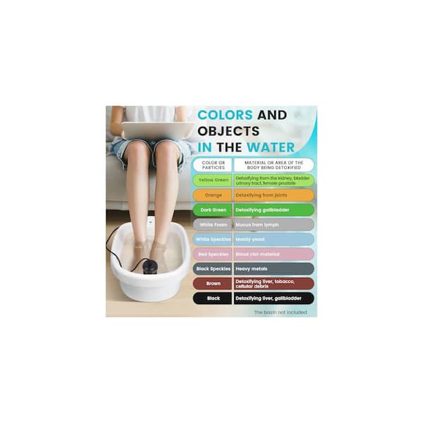 tobacco water foot soak Anqtovp Portable Ionic Foot Detox Machine Spa Cleanser with 10 Liners for  Home and Travel Compact Easy to Use Foot Bath KCPH012276