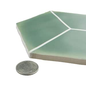 Palm Rombo Hex Green 6 in. x 7 in. Porcelain Floor and Wall Tile (2.97 sq. ft./Case)