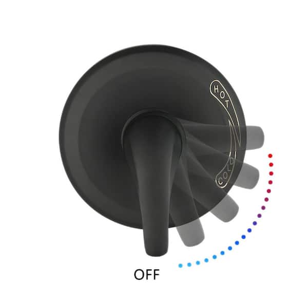 Single Handle Wall Mount Shower Pressure Balance Valve Trim Kit in Matte Black