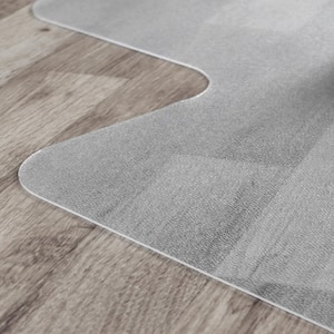 Valuemat Clear 48 in. x 51 in. Vinyl Lipped Indoor Chair Mat for Hard Floor