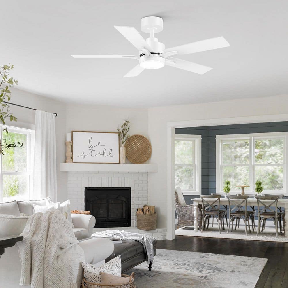 Breezary Charlie 42 in. Standard White Covered Outdoor Ceiling Fan