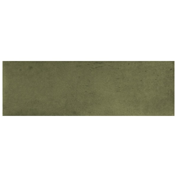 Merola Tile Coco Glossy Moss Verde 2 in. x 5-7/8 in. Porcelain