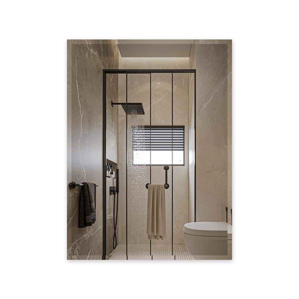Elegant 30" x 40" Beveled Edge Frameless Rectangular Wall Mirror