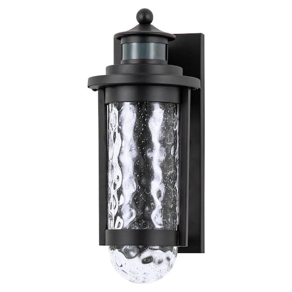 C Cattleya 1 Light Matte Black Motion Sensing Dusk To Dawn Led Outdoor Wall Lantern Sconce With