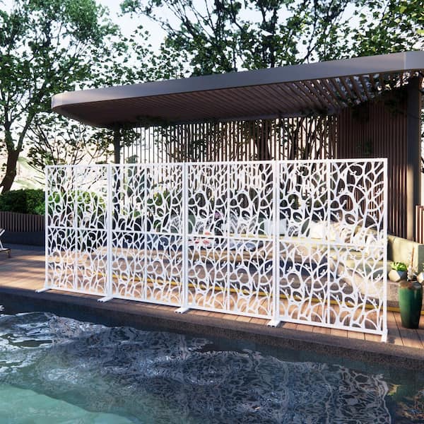Metal Outdoor Privacy Screen,Freestanding Outdoor Divider Decorative Privacy Fence Screen,Freestanding Decorative Privacy Screen For Balcony Patio