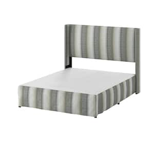 Raymond 2-Piece Silver Wingback Design Queen Bedroom Set with Metal Platform Bed Frame