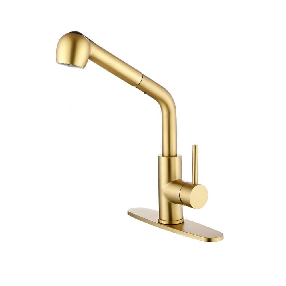 Single Handle Pull Out Sprayer Kitchen Faucet In Gold YBX TH4006BG   Gold Pull Out Kitchen Faucets Ybx Th4006bg 64 1000 