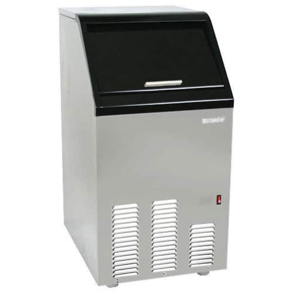 EdgeStar 17 in. Wide 25 lbs. Capacity Built-In Ice Maker in Stainless Steel and Black with 75 lbs. Daily Ice Production