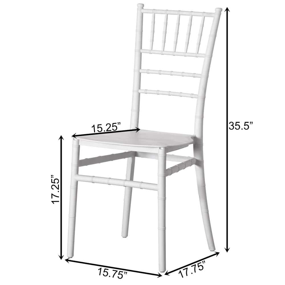 Modern White Stackable Chiavari Plastic Side Chair