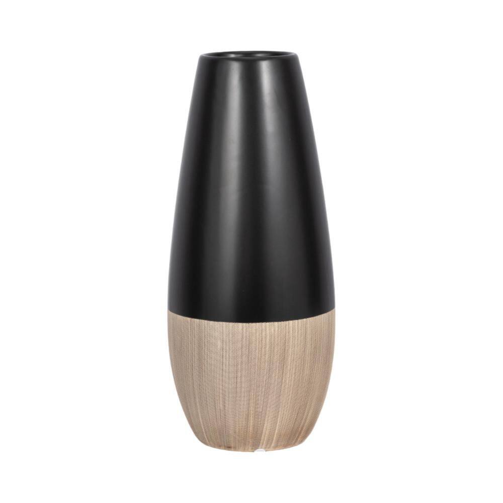 17 in. Black Stoneware Two-Tone Decorative Vase price history on PriceWatchPro