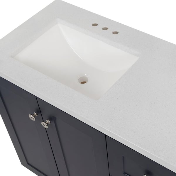37 in. x 22 in. Colorpoint Vanity Top in Black with White Bowl 37 in. x 22 in. Colorpoint Vanity Top in Black with White Bowl