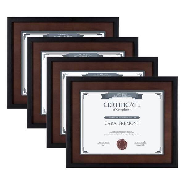 DesignOvation LeMans 8.5 in. x 11 in. Black/Walnut Brown Picture Frames ...