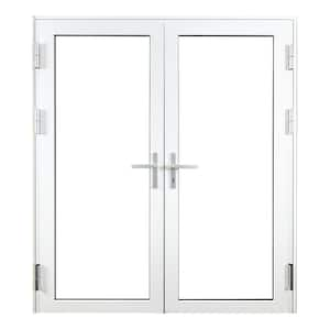 Teza French Door 61.5 in. x 80 in. White Aluminum French Door Full Lite Right Hand Outswing