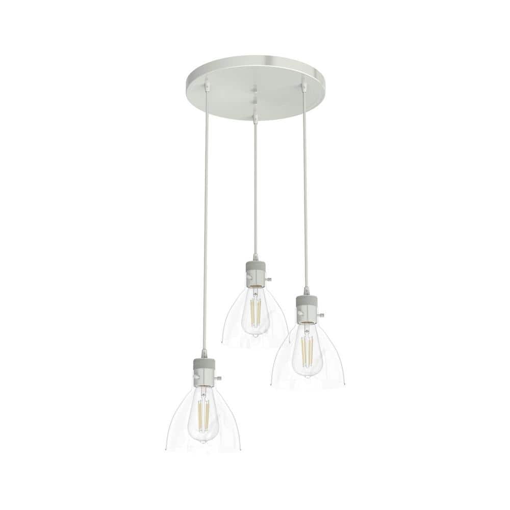 Van Nuys Vintage 3-Light Brushed Nickel Drum Pendant