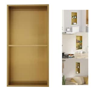 13 in. W x 25 in. H x 4 in. D 18-Gauge Stainless Steel Bathroom Shower Niche in Matte Gold with Shelf