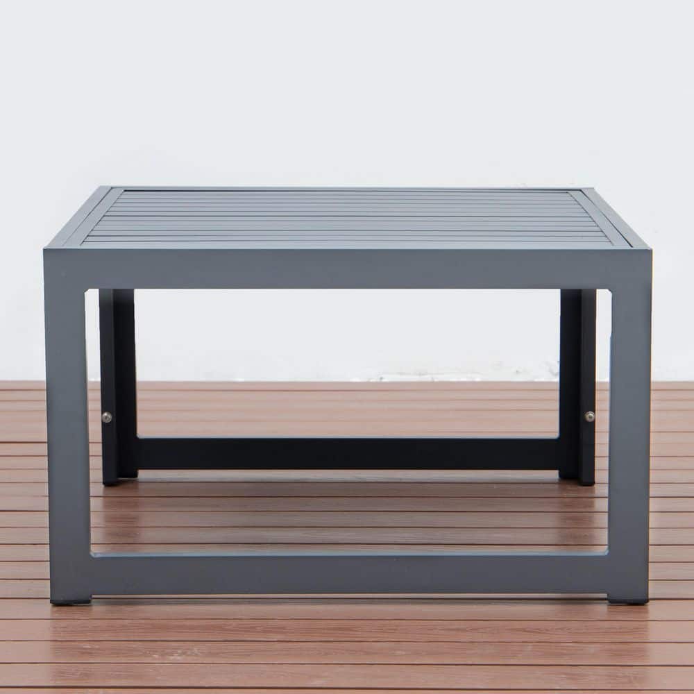 Chelsea Black Aluminum Outdoor Patio Coffee Table