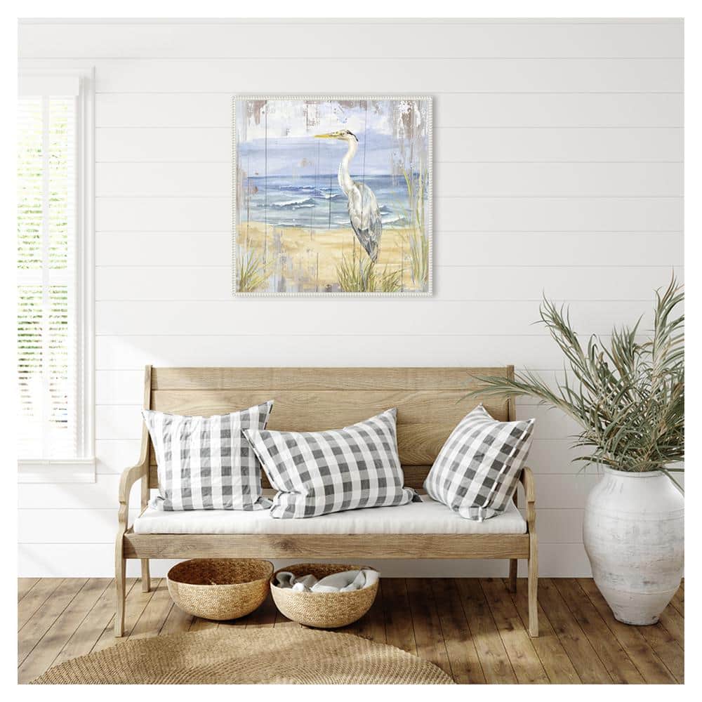 Birds of the Coast Rustic II White Framed Canvas Art