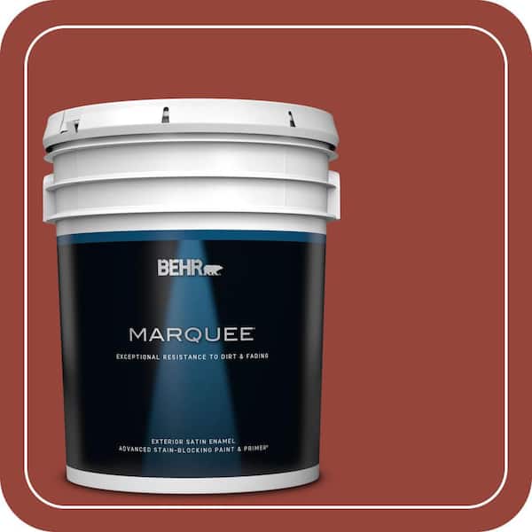 BEHR MARQUEE 5 gal. #PPU2-17 Morocco Red Satin Enamel Exterior Paint & Primer