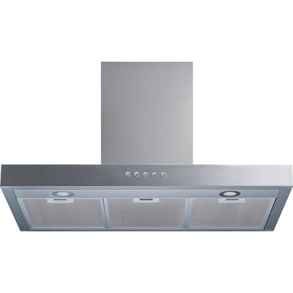 Winflo 30 in. 475 CFM Convertible Wall Mount Range Hood in Stainless Steel with Mesh and Charcoal Filters, Push Sensor Control, Silver
