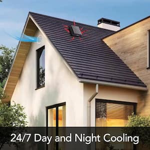 40-Watt Hybrid Solar/Electric Powered Roof Mount Attic Fan with Included Inverter for Nighttime Cooling